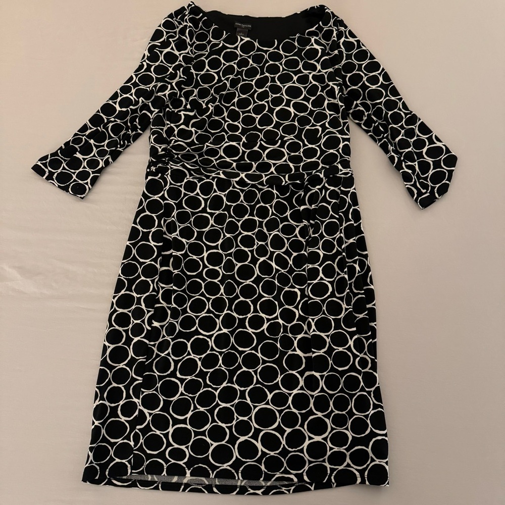 Ann Taylor Black & White Circles Dress Size Large - Picture 9 of 9